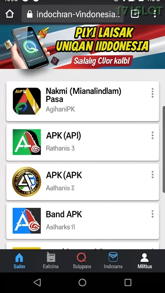Cuplikan layar HALIMTOTO — menu navigasi